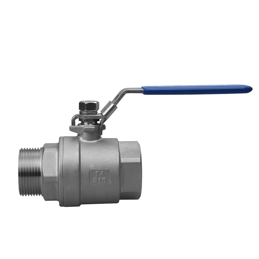Stainless Steel Industrial Manual 2PC Male-Female Thread Floating Ball Valve Indoor/Outdoor Bathroom, Garden, Kitchen Plumbing Material