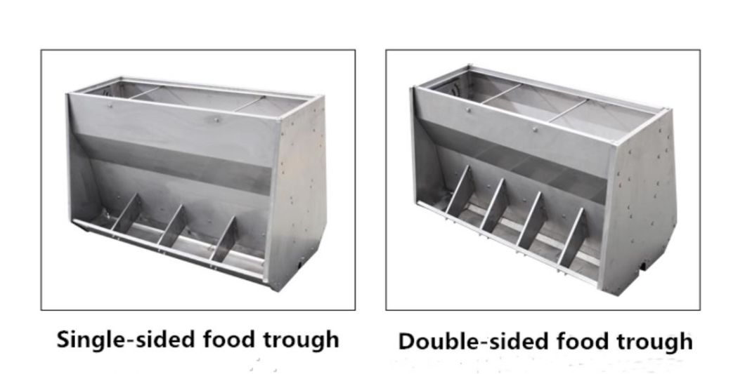 Animal Pig Steel Stainless 304 316 Plastic Pig/Piglet/Sow/Hog/Swine/Farm Single or Doulbe Sides Feeder, Automatic Pig Feeding Trough Used in Water or Food