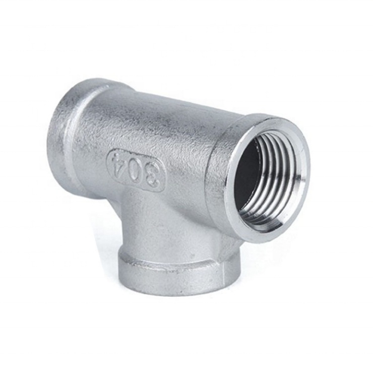 Hot Sale Stainless Steel Pipe Fitting Threaded Equal Reducing Tee Female, Bathroom Use Plumbing Accessories