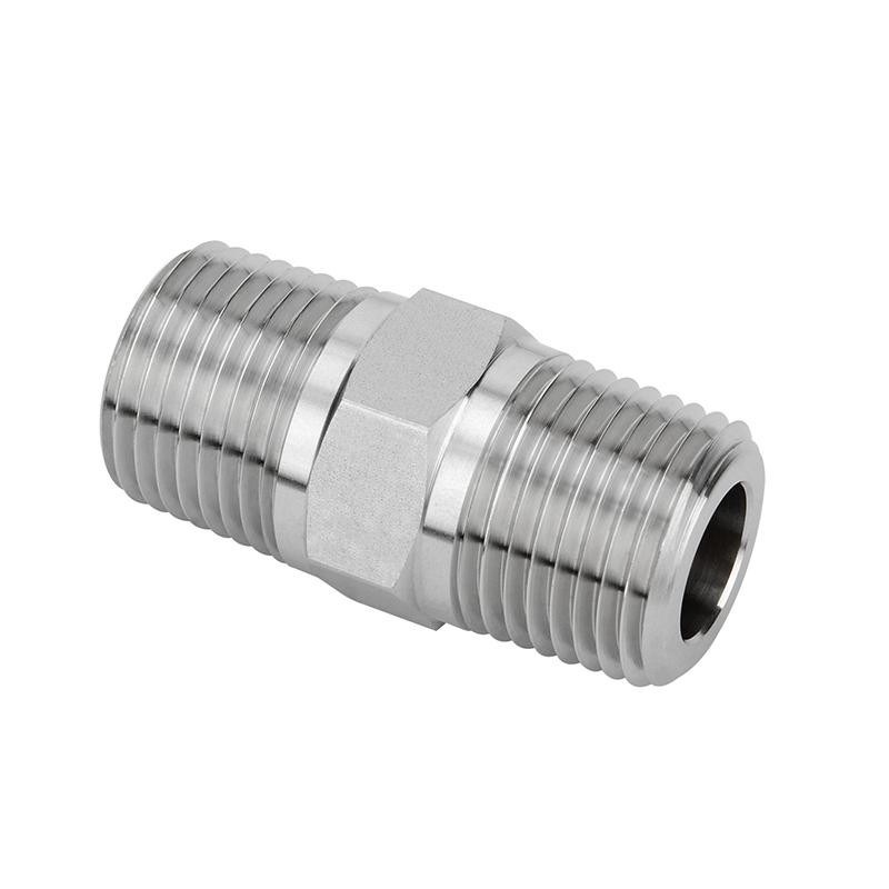 ANSI/JIS/DIN Standard Investment Casting Stainless Steel Thread Pipe Fitting NPT Bsp Hexagonal Nipple, Pipe Hex Nipple-Lost Wax Casting