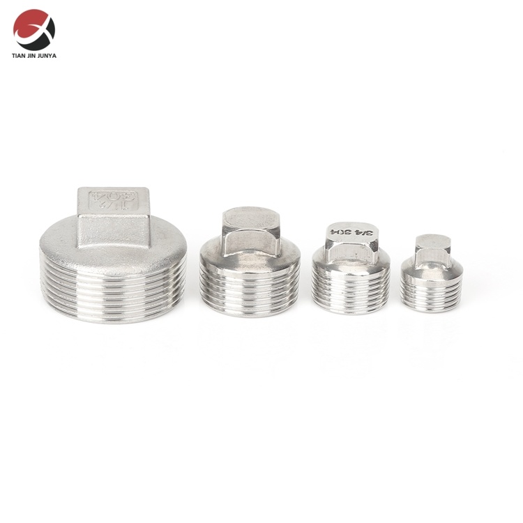 Sanitary Stainless Steel 304/316 Pipe Fitting Male Threads Square Head Plug Water Plumbing Pipe End Plug Fitting Accessories