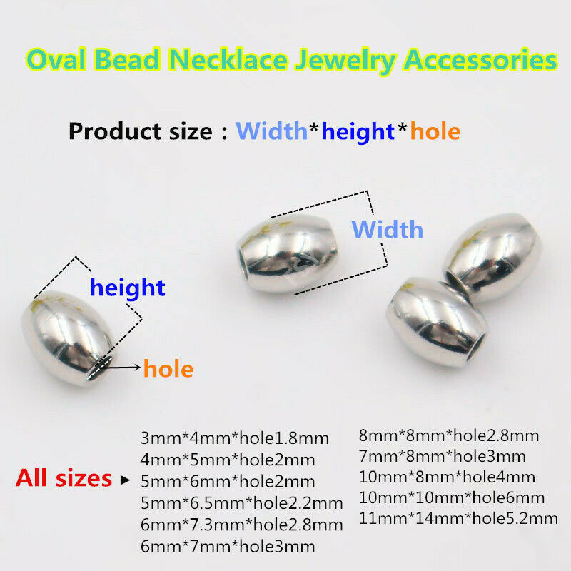 OEM Supplier Precision Casting Customized DIN/JIS/ANSI Standard Stainless Steel 304 316 Mirror Oval Hollow Bead Necklace Jewelry Accessories