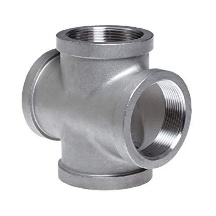 Bsp/NPT Thread Female Equal Malleable Sanitary Cross Reducing SS304 316 Stainless Steel 4-Way Straight Cross Pipe Fitting, Plumbing/Bathroom/Toilet/Sink Fitting