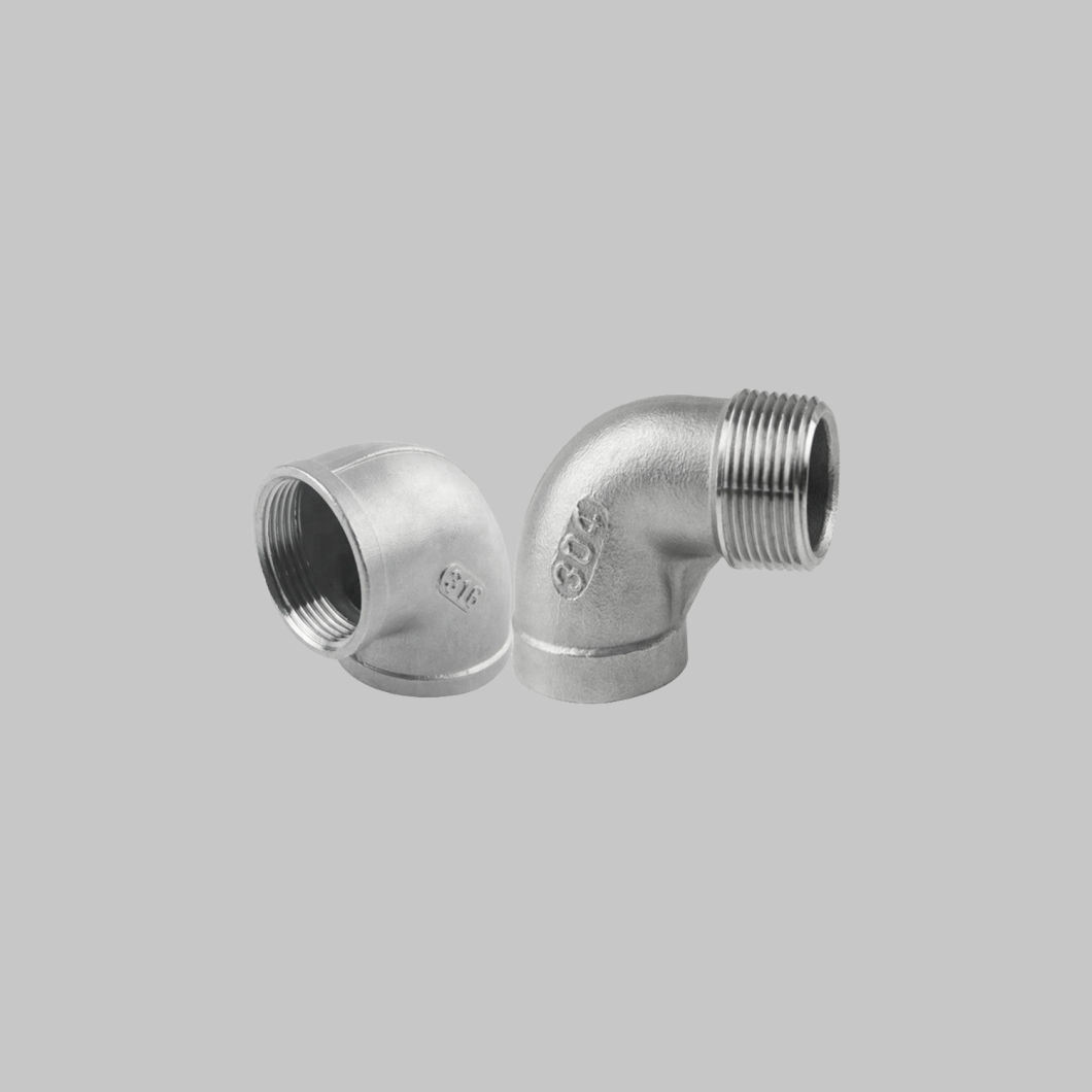 Investment Cast Iron Malleable 90 Degree Male Female Thread Black Stainless Steel Reducing Elbow Pipe Fitting for Valve Accessories Lost Wax Casting
