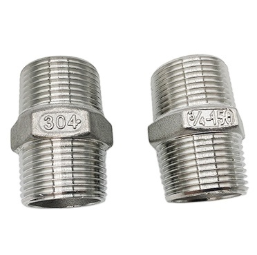 Stainless Steel Pipe Fitting SS304 Thread Screw Hex Nipple 11/2 Inch for Pipe Connection Use Indoor/Outdoor Plumbing Fittings