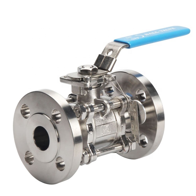 Sanitary CF8 & CF8m 3PC Flange Ball Valve DIN/GB/ANSI/API Standard Safety/Control Valve Refrigeration for Natural Gas, Water, Oil