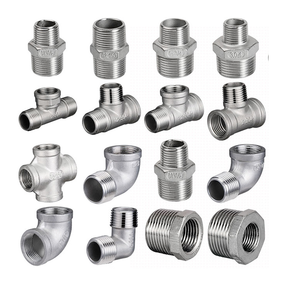 SS304/316 Sanitary Stainless Steel Casting Pipe Fitting PVC HDPE CPVC Electrical Copper Brass Press Tee Elbow Quick Used in Bathroom Toilet Plumbing Fitting