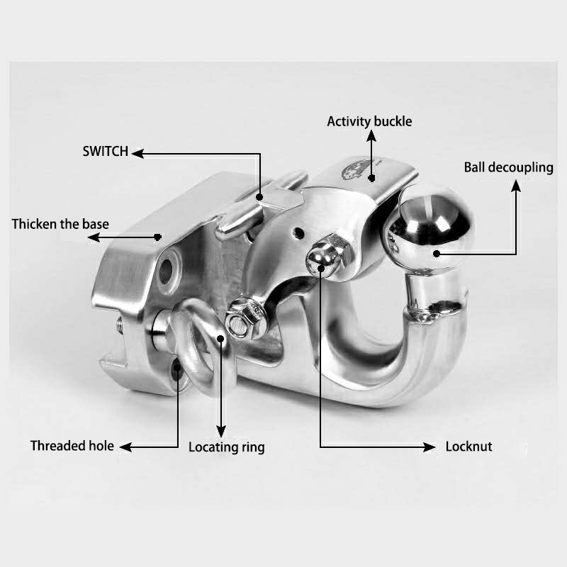 OEM Supplier Stainless Steel 304 316 Spherical Towing Tiger Head Battle Axe Traction Hanger Tow Hook for Nissan Patrol Car Accessory