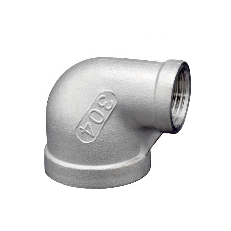 OEM Factory Direct Female Thread Casting Connector Reducing Stainless Steel 90 Degree Gas Pipe Fitting Reducing Elbow