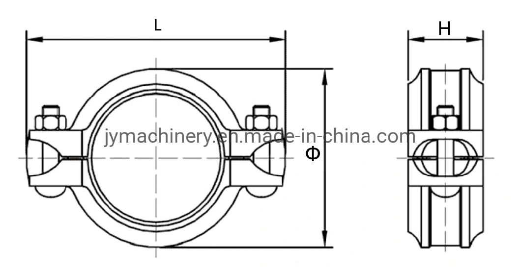 40mm Grooved Pipe Fitting Flexible Coupling Clamp Stainless Steel Rigid Flexible Coupling
