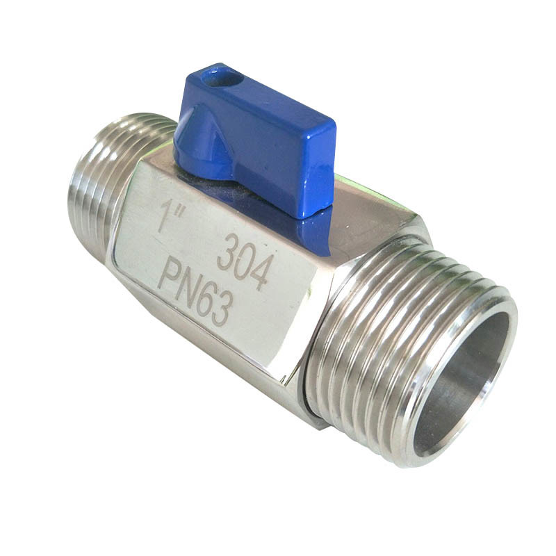 3/8 Inch SS304/316 Stainless Steel Double Male Threaded Mini Ball Valve