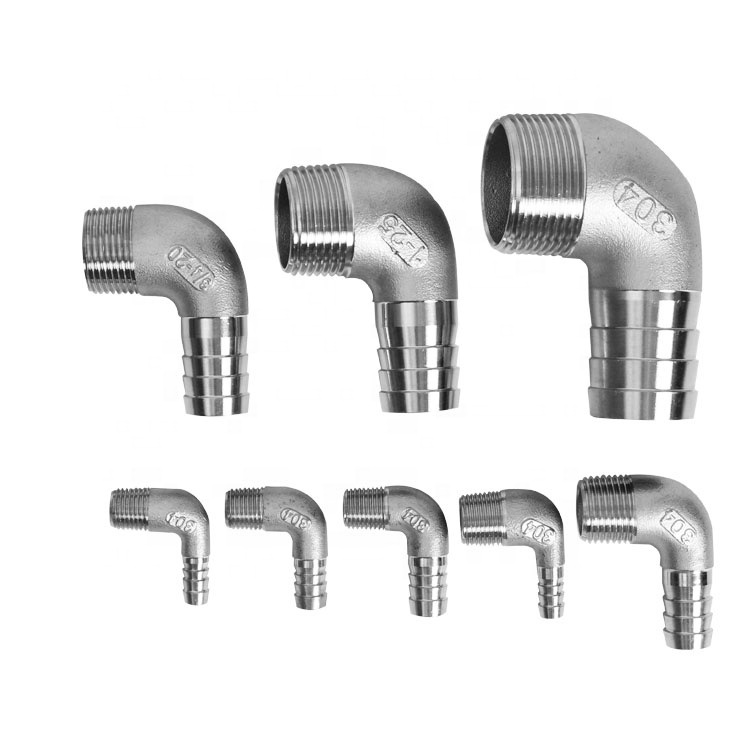 Junya Brand Precision Casting Stainless Steel 304 316 Male Thread Hose Nipple Elbow Joint Pipe Fitting Used in Bathroom Toilet Kitchen Plumbing Accessories