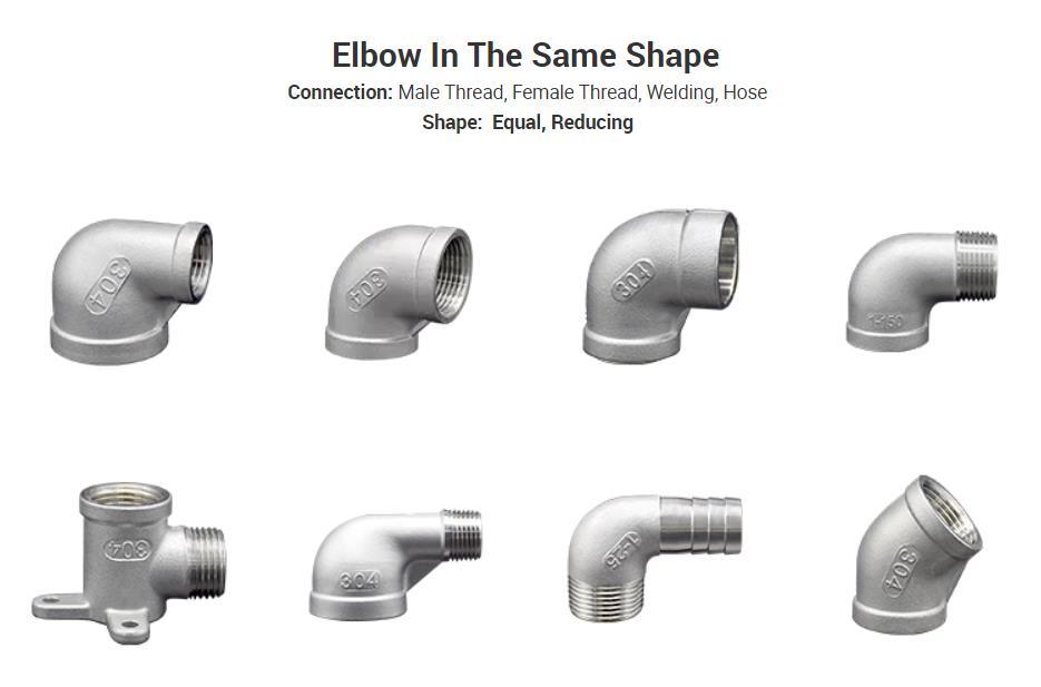 Junya Stock Casting Pipe Fitting 304 316 Stainless Steel 90 Degree NPT Male Elbow HDPE Fitting/ Pipe Fitting/ Press Fitting/ Sanitary Fittings